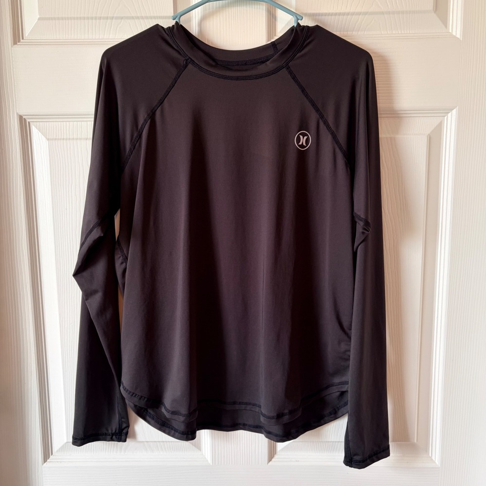 Hurley Mens XXL Black Long Sleeve UPF 50+ Sun Protection Shirt